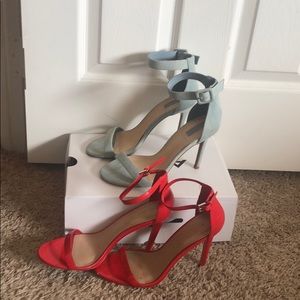 Two Pump Denim and Lipstick Red